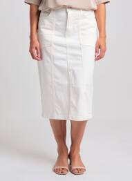 Jupe mi-longue stretch blanc STREET ONE femme