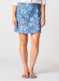 Jupe courte fermeture zip latéral bleu KILKY femme