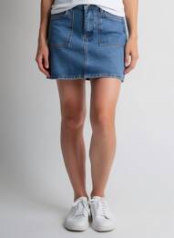 Mini-jupe coupe droite bleu LILI & LALA femme