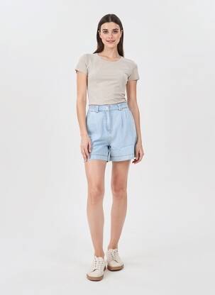 Short tissage denim taille normale bleu MAJOLICA femme