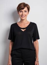 Top manches courtes manches courtes noir GEVANA femme