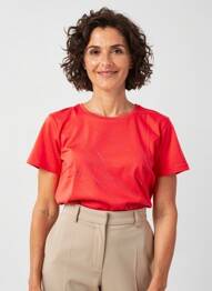 T-shirt coupe droite manches courtes rouge GEVANA femme