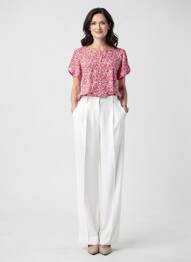 T-shirt imprimé fantaisie manches courtes rouge GEVANA femme