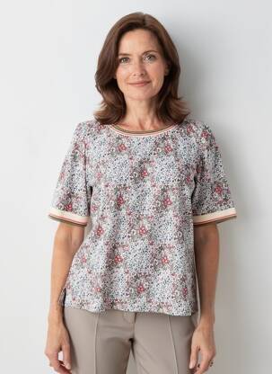 T-shirt imprimé fantaisie manches courtes rouge GEVANA femme