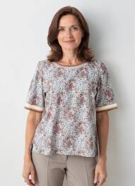 T-shirt imprimé fantaisie manches courtes rouge GEVANA femme