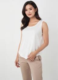 Top sans manche sans manche blanc GEVANA femme