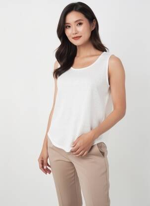 Top sans manche sans manche blanc GEVANA femme