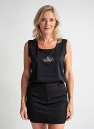 Débardeur stretch sans manche noir GEVANA femme