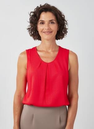 Débardeur stretch sans manche rouge GEVANA femme