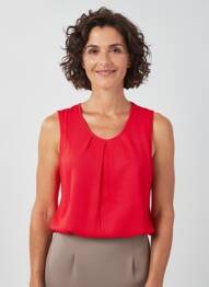 Débardeur stretch sans manche rouge GEVANA femme