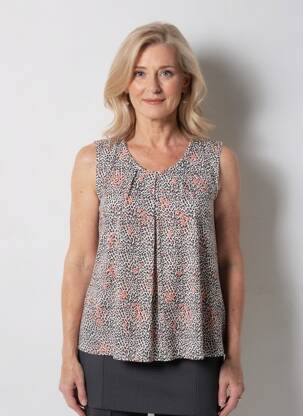 Débardeur coupe droite sans manche orange GEVANA femme