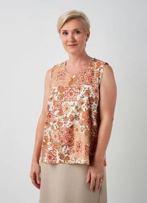 Top sans manche sans manche orange GEVANA femme