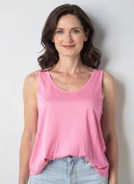 Débardeur coupe droite sans manche rose GEVANA femme