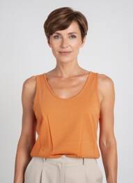Débardeur coupe droite sans manche orange GEVANA femme