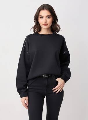 Sweat-shirt manches longues manches longues noir VERO MODA femme