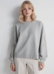 Sweat-shirt manches longues manches longues gris B.YOUNG femme