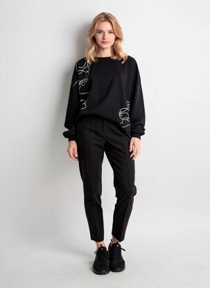 Sweat-shirt broderie manches longues noir VERO MODA femme