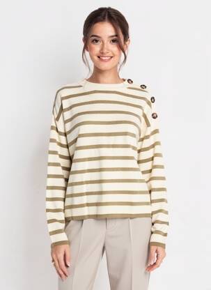 Pull coupe droite manches longues vert VERO MODA femme