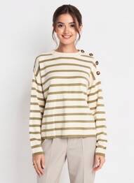 Pull col rond manches longues vert VERO MODA femme