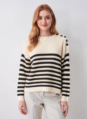 Pull col rond manches longues beige VERO MODA femme