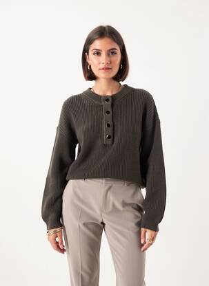 Pull resserrée sur le bas manches longues vert VERO MODA femme