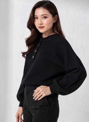 Pull resserrée sur le bas manches longues noir VERO MODA femme