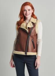 Veste casual col tailleur marron VERO MODA femme