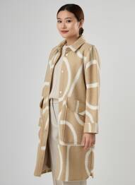 Manteau long coupe droite sans capuche beige STREET ONE femme