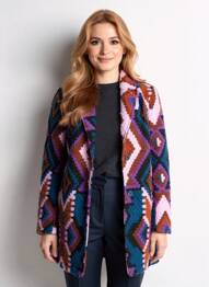 Manteau long coupe droite sans capuche violet STREET ONE femme