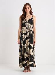 Robe longue manches bretelles ajustables fines bretelles noir VERO MODA femme
