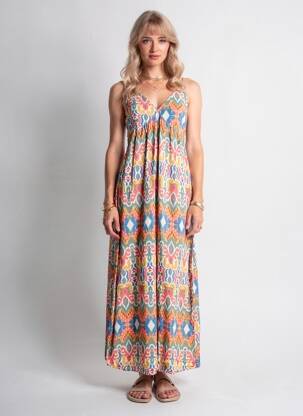 Robe longue manches bretelles ajustables fines bretelles vert VERO MODA femme