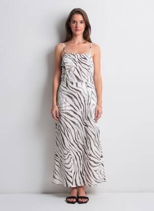 Robe longue fines bretelles fines bretelles blanc VERO MODA femme