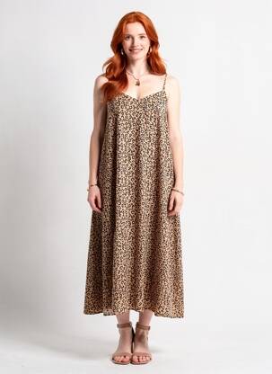 Robe mi-longue fines bretelles marron VERO MODA femme