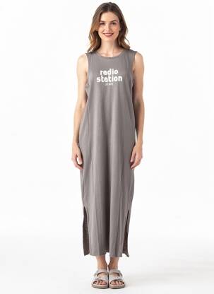 Robe longue sans manche sans manche gris NOISY MAY femme