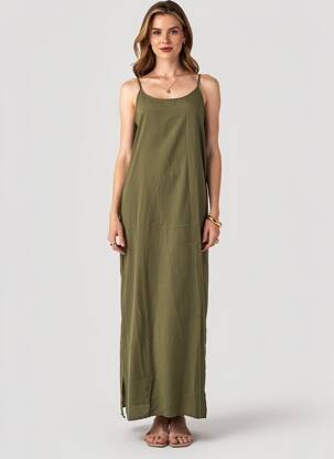 Robe longue coupe fluide fines bretelles vert VERO MODA femme