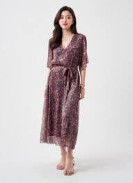 Robe longue imprimé fantaisie manches 3/4 bleu VERO MODA femme