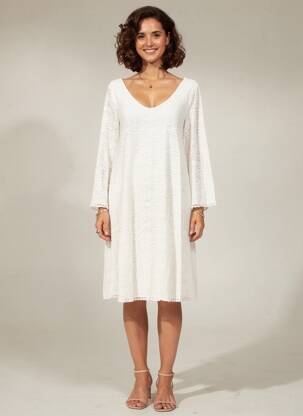 Robe mi-longue manches 3/4 manches 3/4 beige GAOS femme