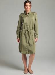 Robe mi-longue manches longues manches longues vert B.YOUNG femme