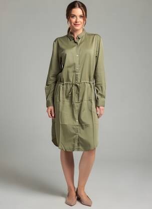 Robe mi-longue manches longues manches longues vert B.YOUNG femme