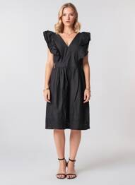 Robe mi-longue manches courtes manches courtes noir VERO MODA femme