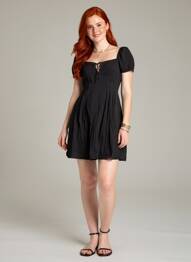 Robe courte manches courtes manches courtes noir VERO MODA femme