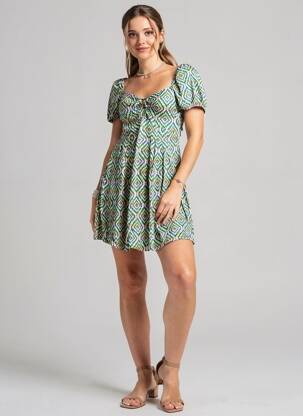 Robe courte manches courtes manches courtes vert VERO MODA femme