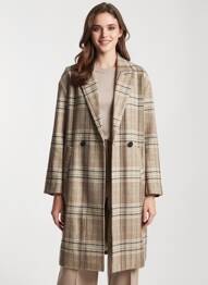 Manteau long coupe droite sans capuche marron TIFFOSI femme