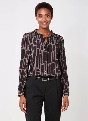 Chemisier imprimé fantaisie manches longues noir STREET ONE femme