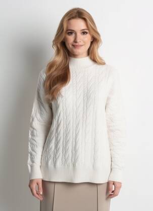 Pull manches longues manches longues blanc STREET ONE femme