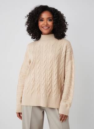 Pull manches longues manches longues beige STREET ONE femme