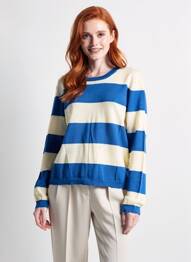 Pull col rond manches longues bleu COMPAÑIA FANTASTICA femme
