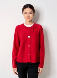 Gilet manches longues fermeture boutonnée sur le devant rouge COMPAÑIA FANTASTICA femme