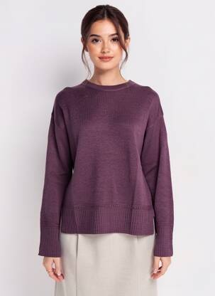 Pull coupe droite manches longues violet TIFFOSI femme