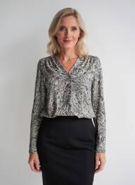Blouse manches longues manches longues noir JULIE GUERLANDE femme